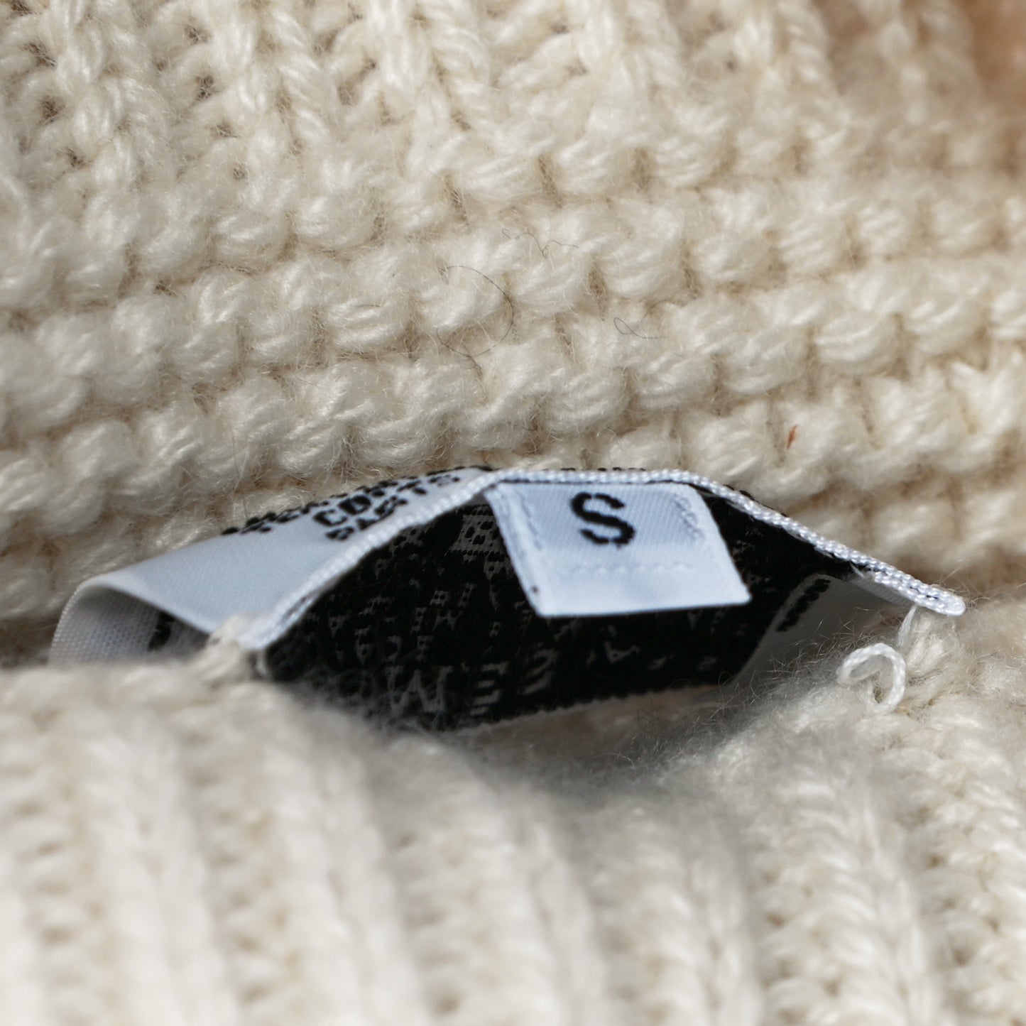 Cashmere Knit Boston Beanie Hat S Blanc Casse