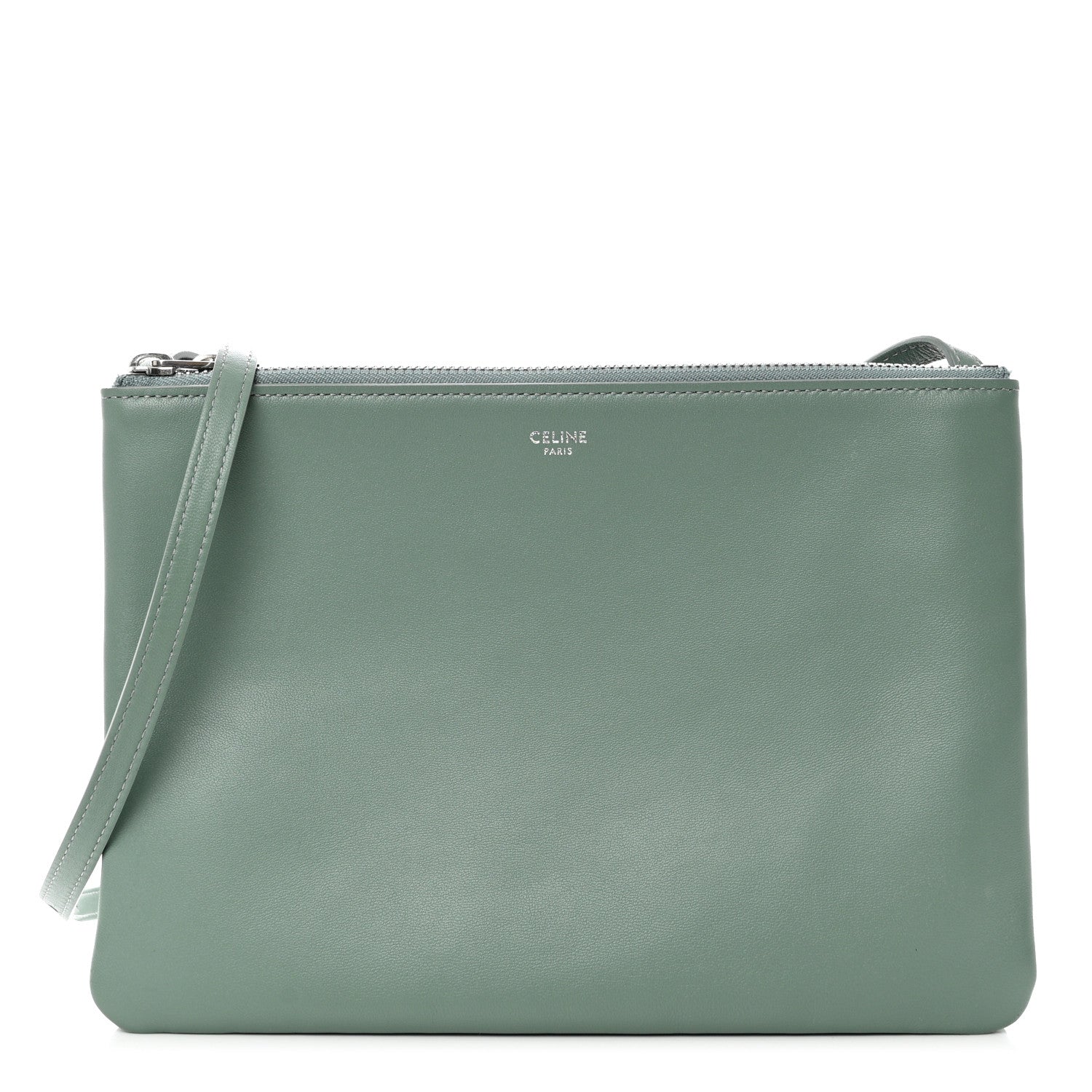Celine Lambskin Large Trio Crossbody Bag Jade 1 of 10