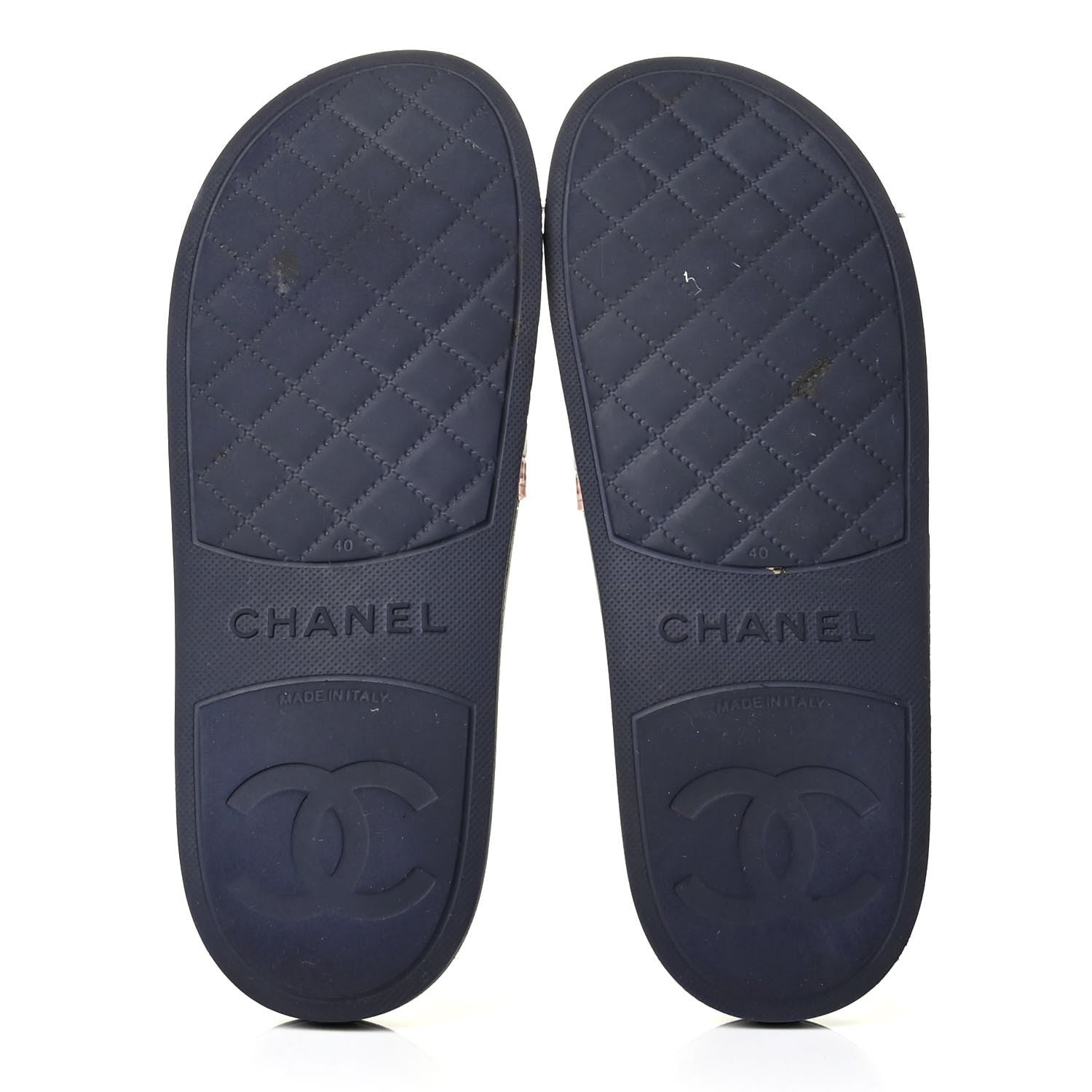 Chanel Rubber CC Flat Slide Sandals 40 Pink Red 2 of 6