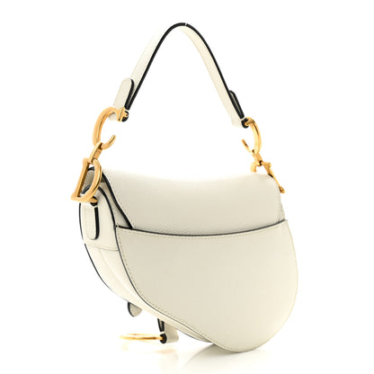 Christian Dior Grained Calfskin Mini Saddle Bag White 3 of 10