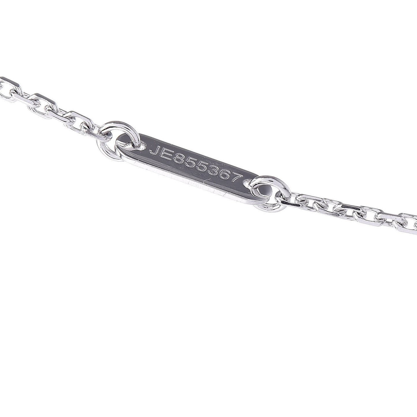 18K White Gold Diamond Sweet Alhambra Pendant Necklace