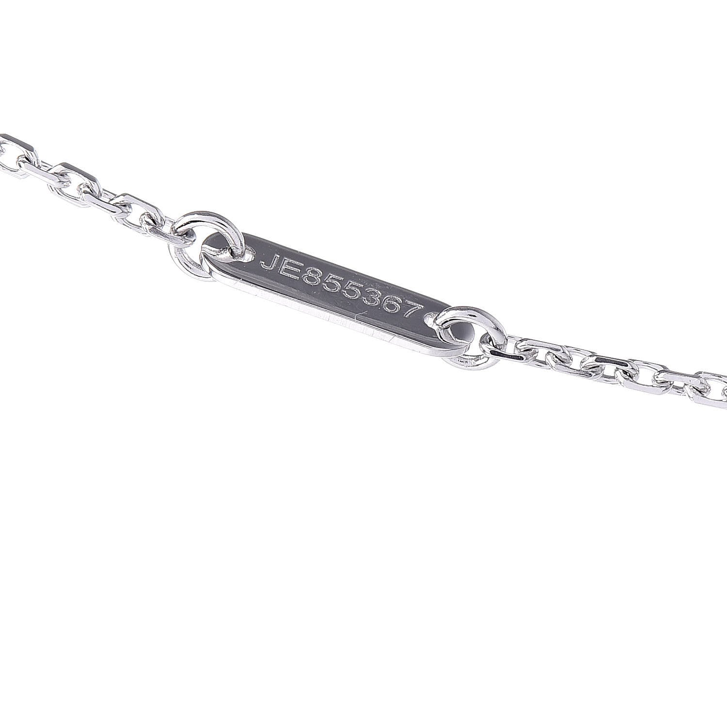 Van Cleef & Arpels 18K White Gold Diamond Sweet Alhambra Pendant Necklace 6 of 8