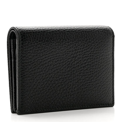 Gucci Pebbled Calfskin GG Marmont Card Case Black 3 of 9