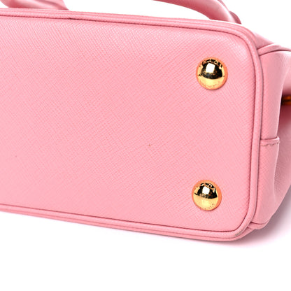 Prada Saffiano Lux Micro Galleria Double Zip Tote Petalo 24 of 33