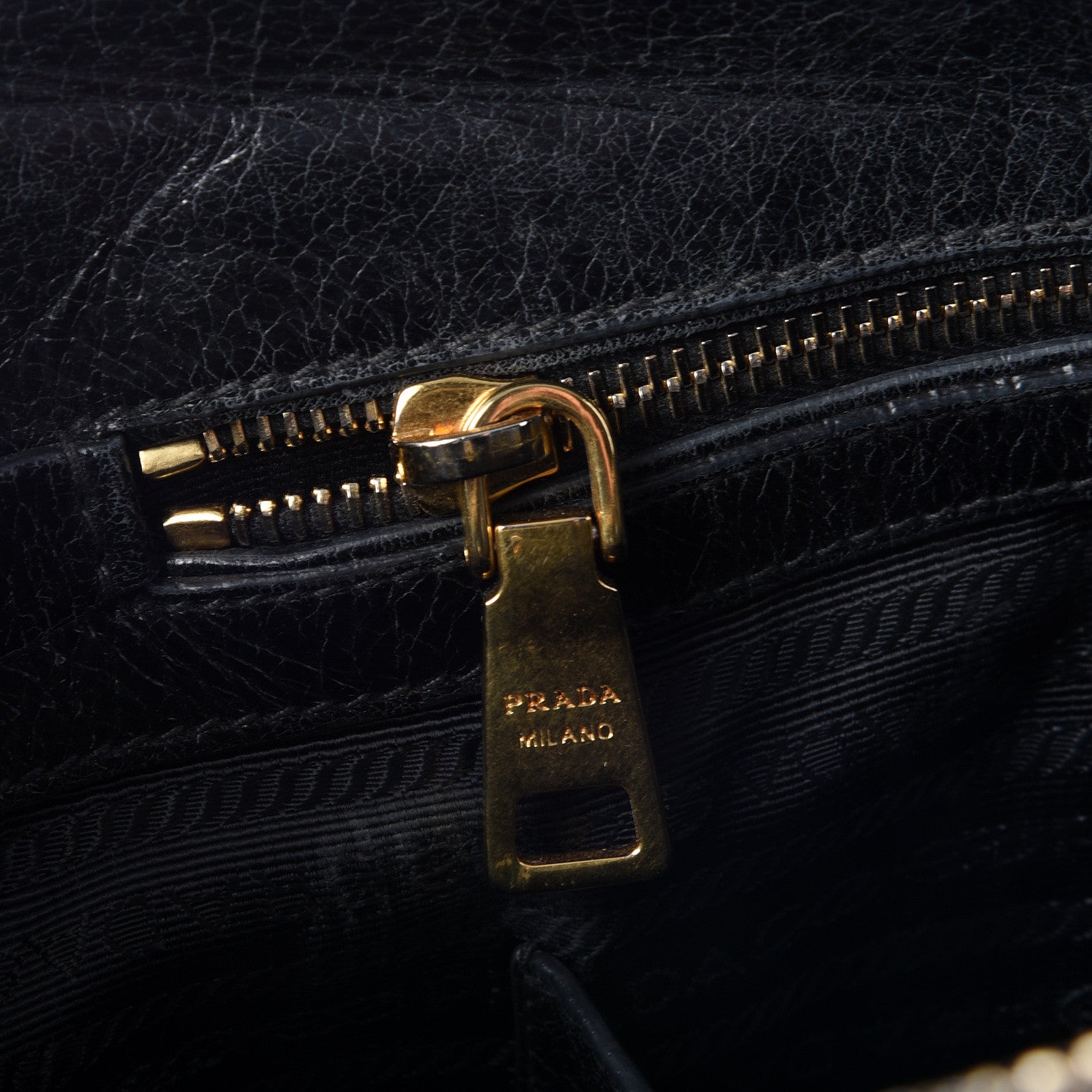 Prada Vitello Shine Tote Black 9 of 14