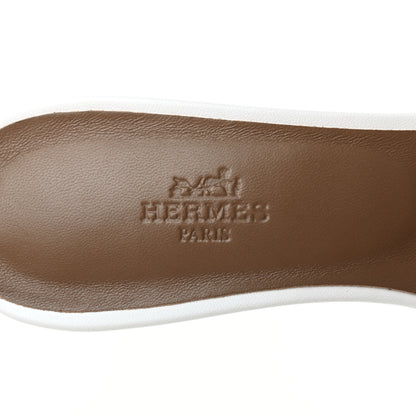 Hermes Calfskin Oasis Sandals 39 White 6 of 8