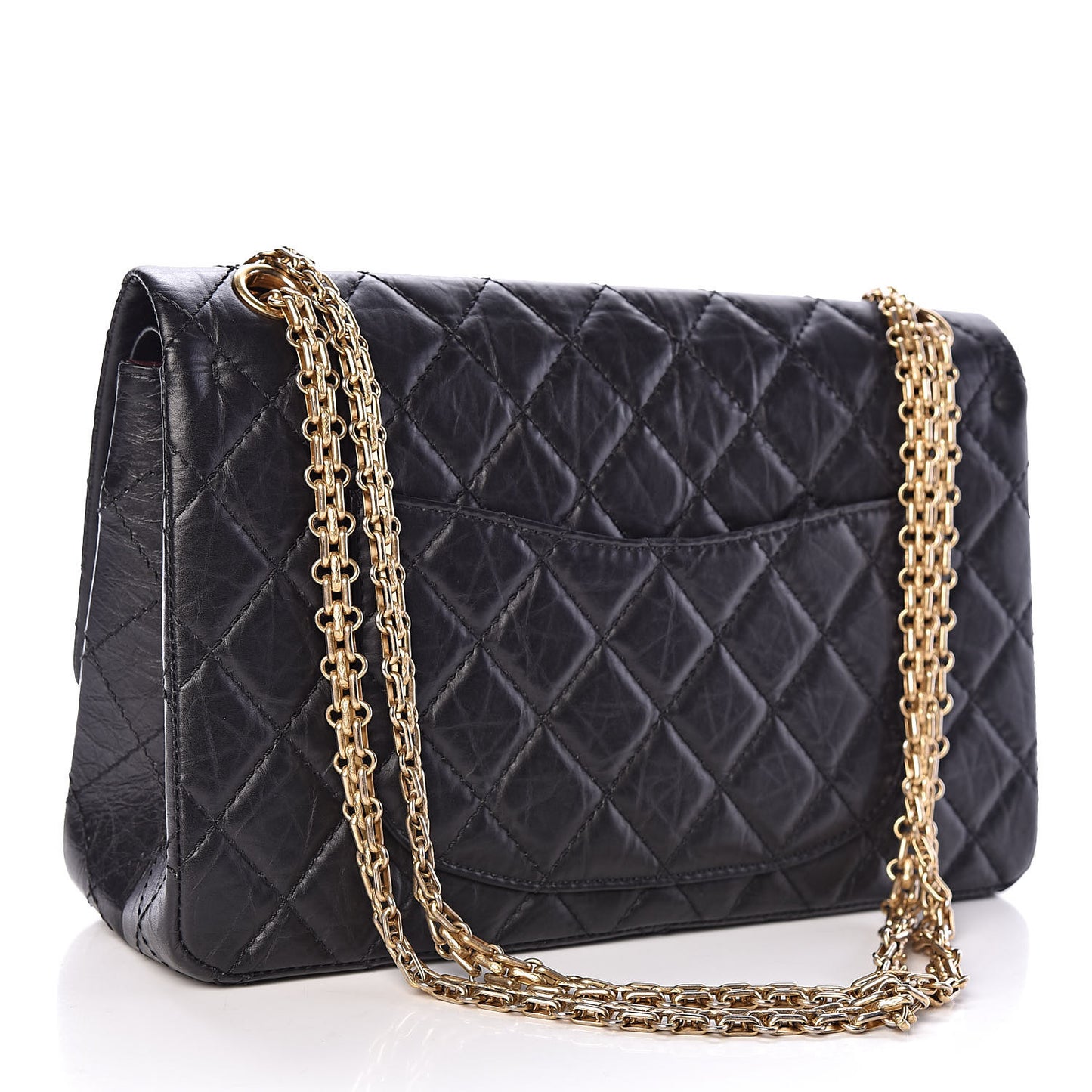 Aged Calfskin Quilted 2.55 Reissue 226 Flap Black