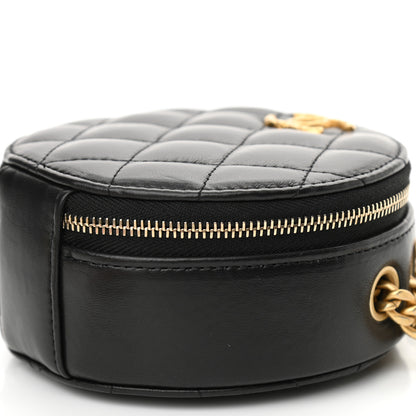 Chanel Lambskin Quilted Pillow Crush Round Clutch With Chain Black 10 of 11