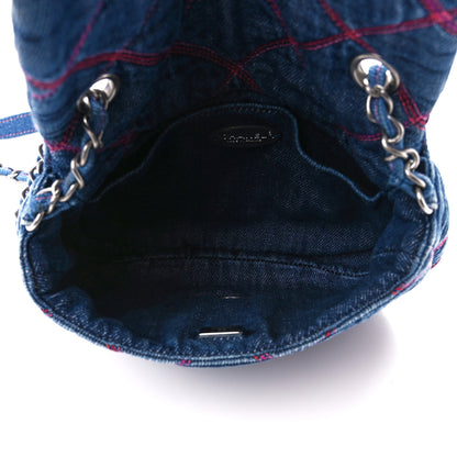 Chanel Denim Quilted Coco Beach Messenger Bag Blue 5 of 11