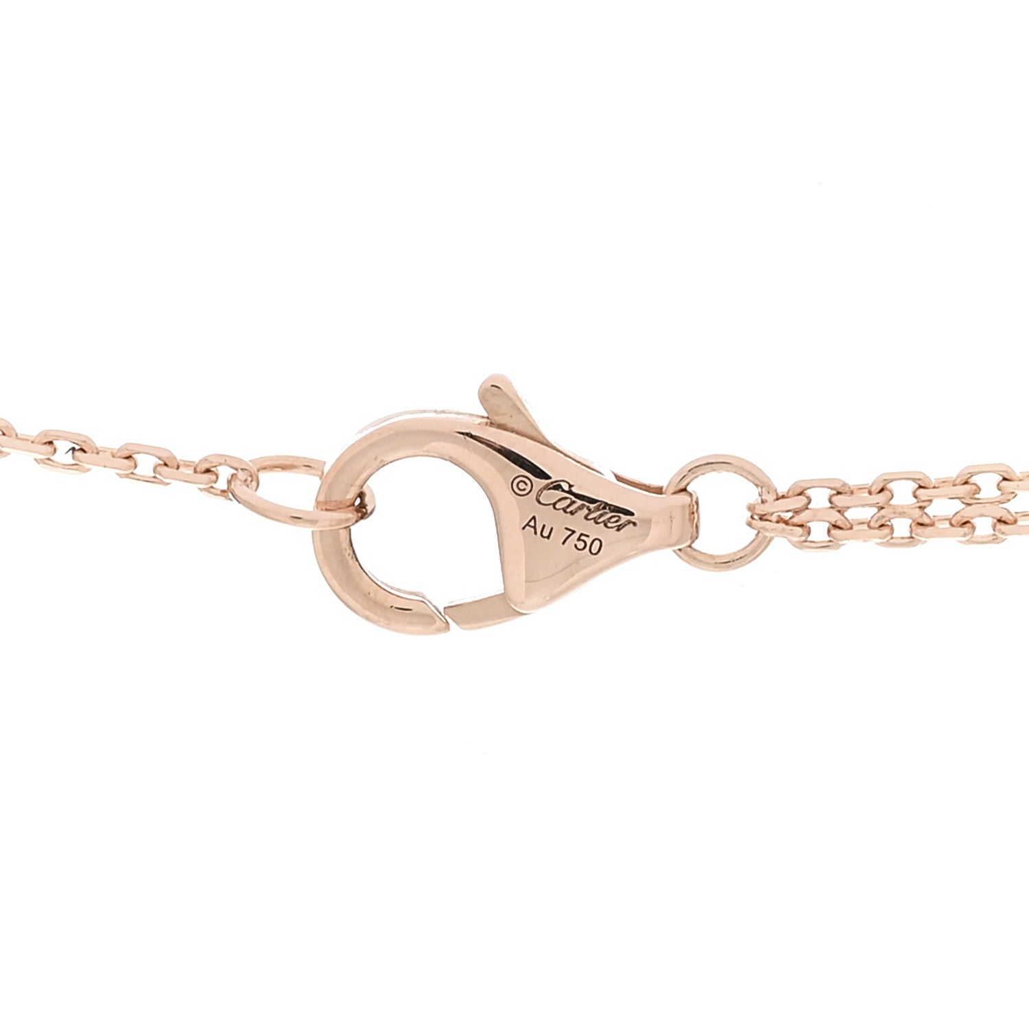 Cartier 18K Pink Yellow White Gold Trinity Double Chain Pendant Necklace 4 of 5