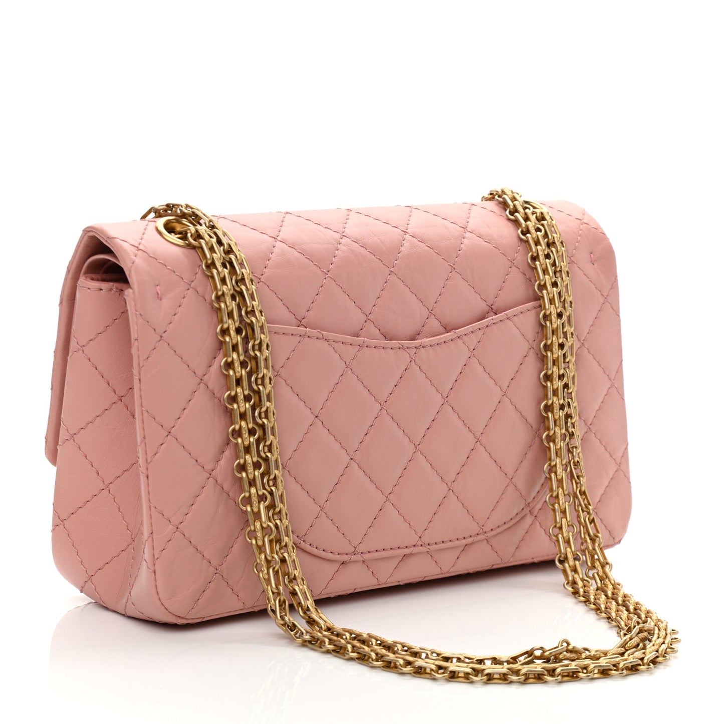 Aged Calfskin Quilted 2.55 Reissue 225 Flap Pink