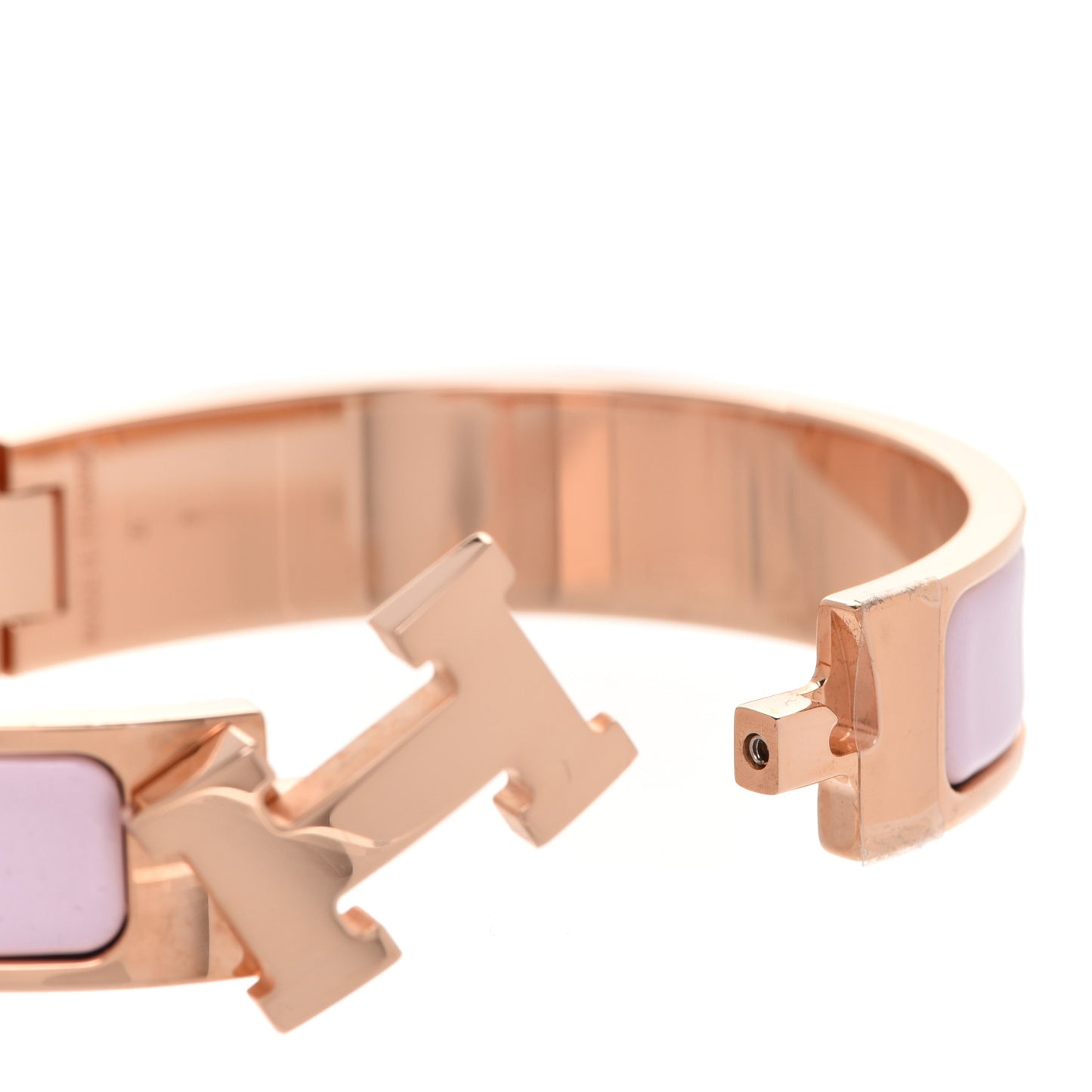 Enamel Narrow Clic Clac H Bracelet PM Rose Dragee