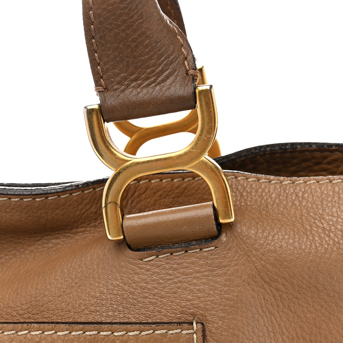 Calfskin Large New Marcie Tote Nut