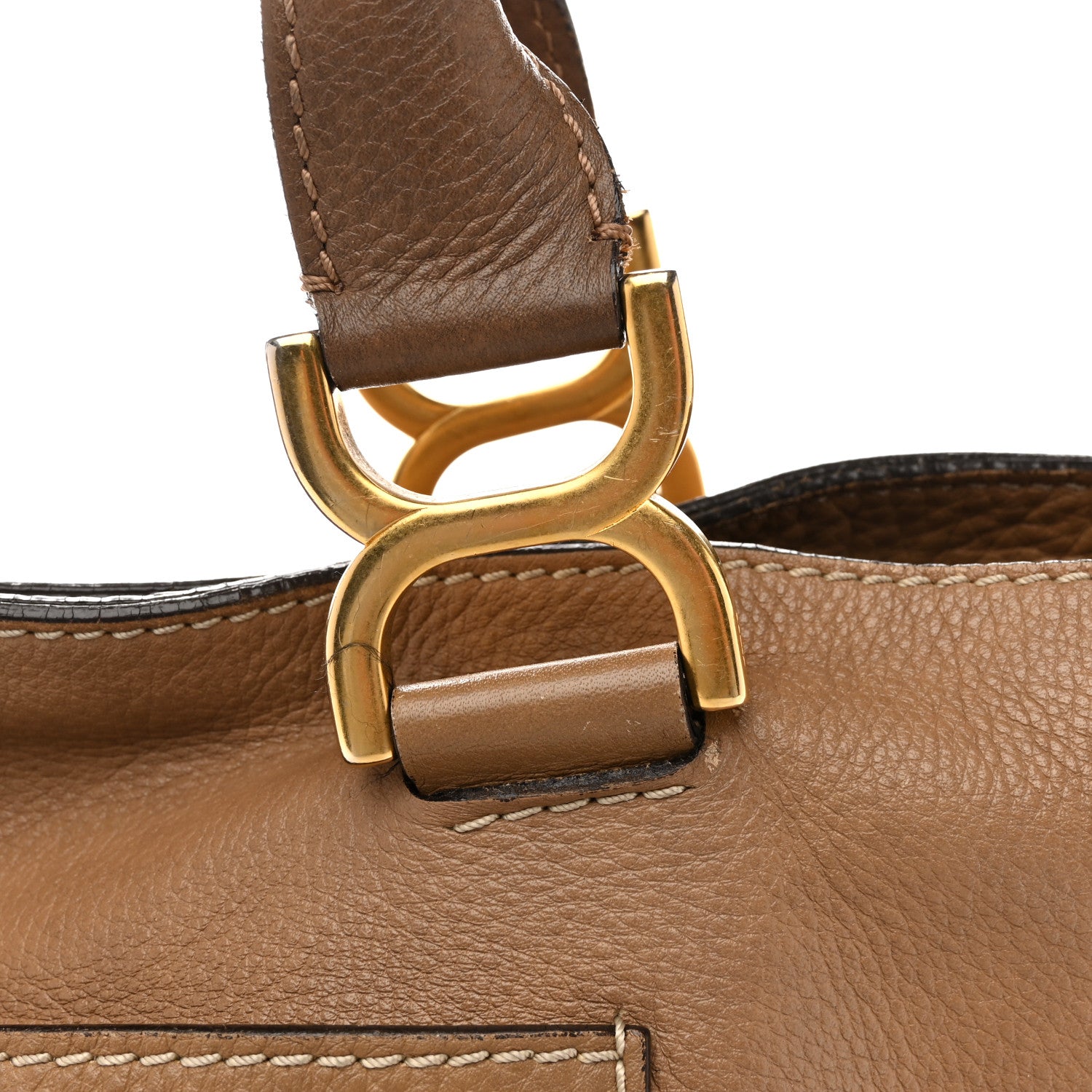 Chloe Calfskin Large New Marcie Tote Nut 14 of 15