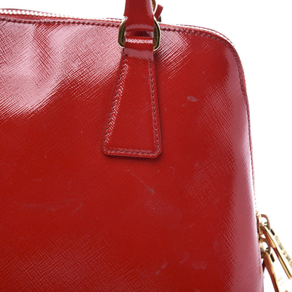 Prada Saffiano Vernice Mini Promenade Tote Rosso 12 of 13