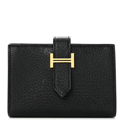 Hermes Chevre Mysore Mini Bearn Wallet Black 1 of 7