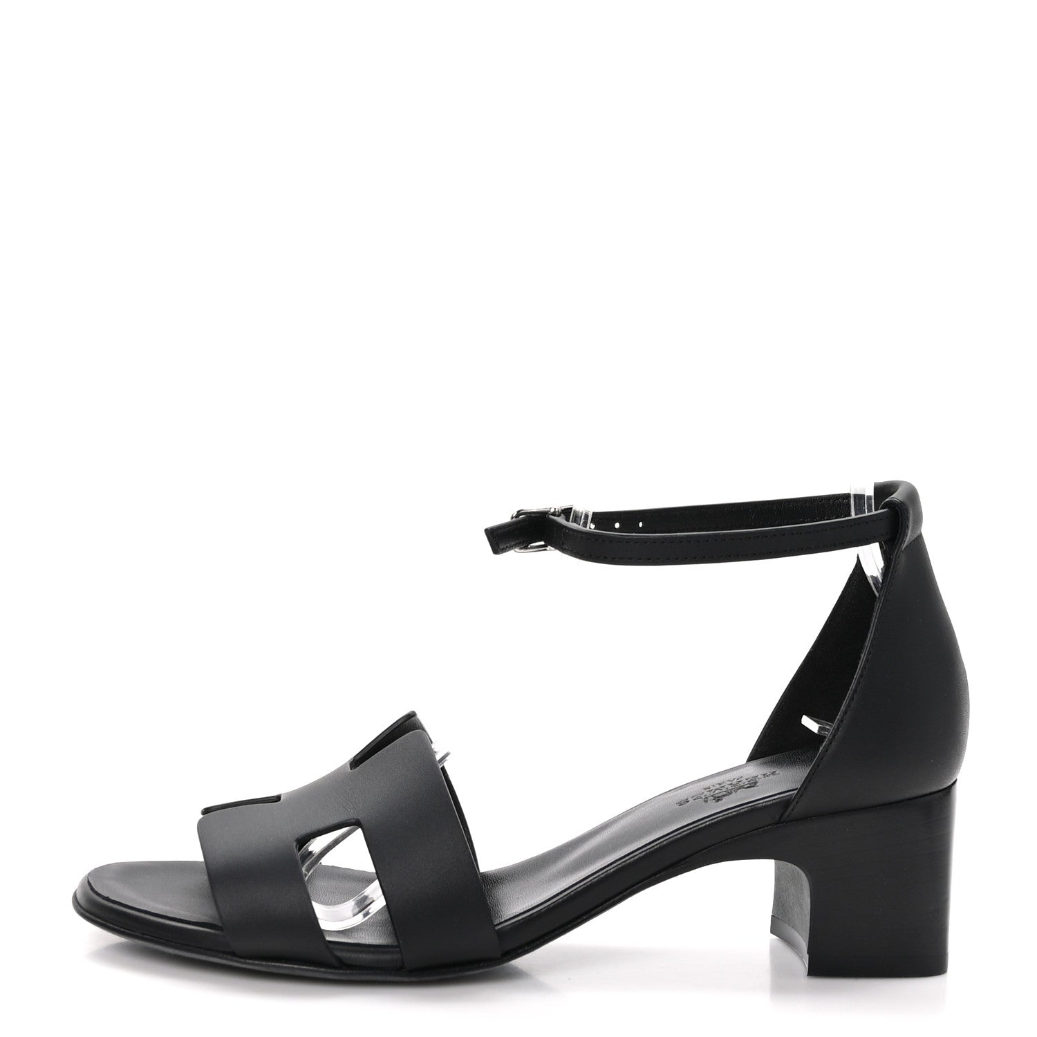 Hermes Calfskin Encens 50 Sandals 37.5 Black 1 of 8