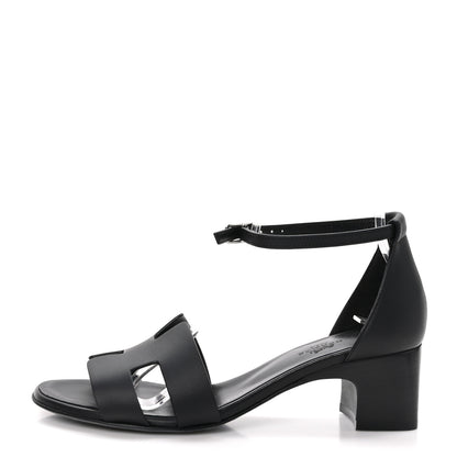 Hermes Calfskin Encens 50 Sandals 37.5 Black 1 of 8