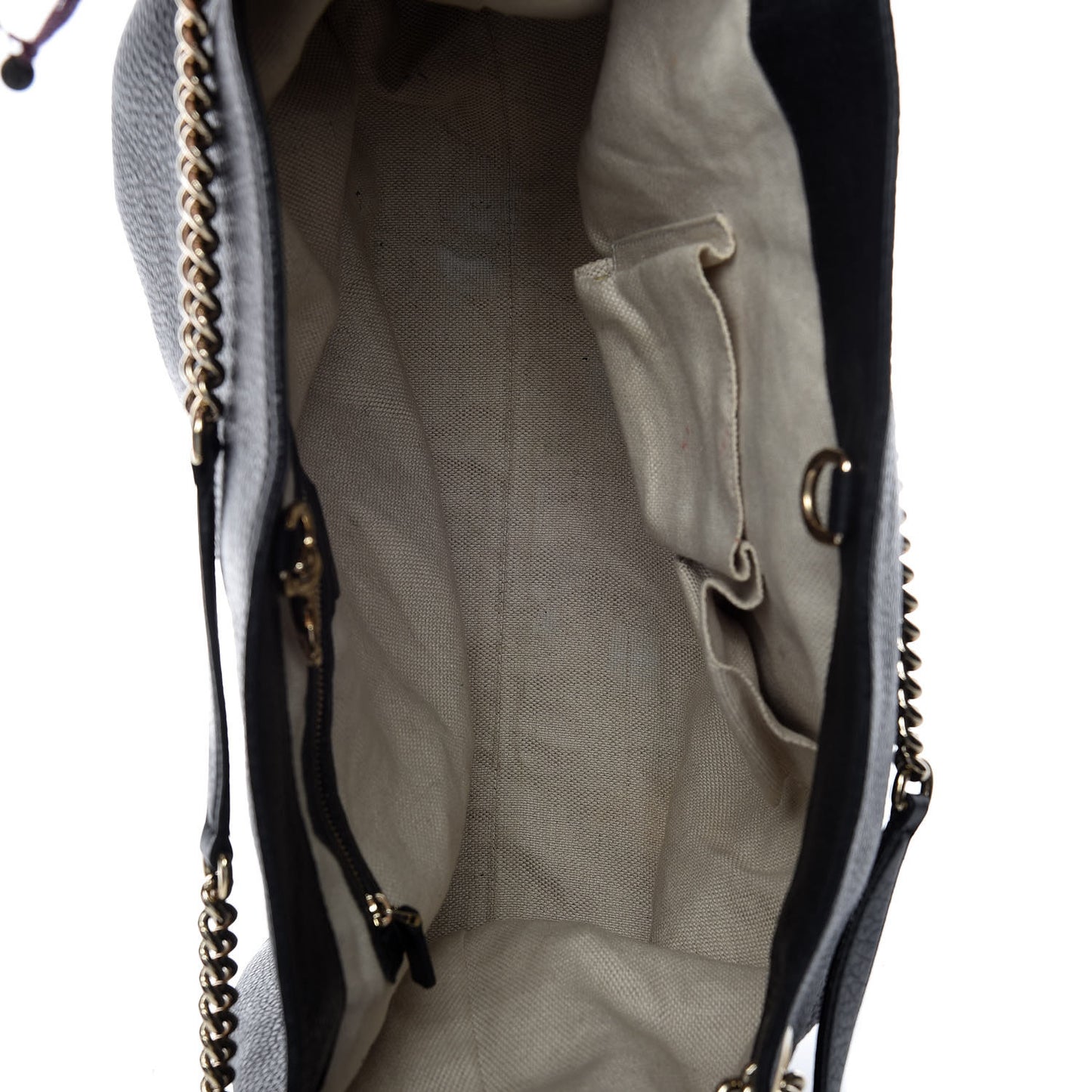 Pebbled Calfskin Large Soho Chain Shoulder Bag Black