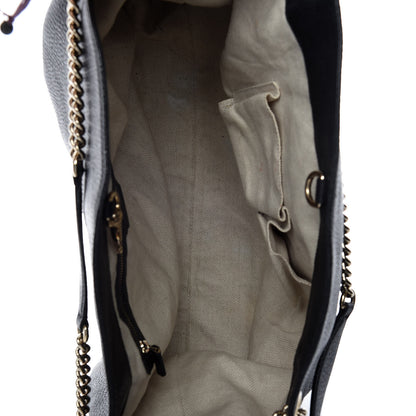 Gucci Pebbled Calfskin Large Soho Chain Shoulder Bag Black 7 of 13