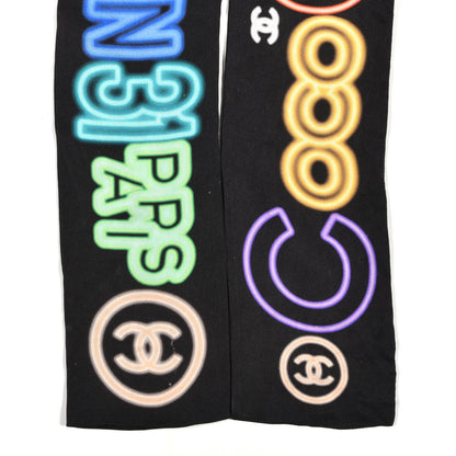 Chanel Silk Neon CC Bandeau Scarf Black Multicolor 2 of 5