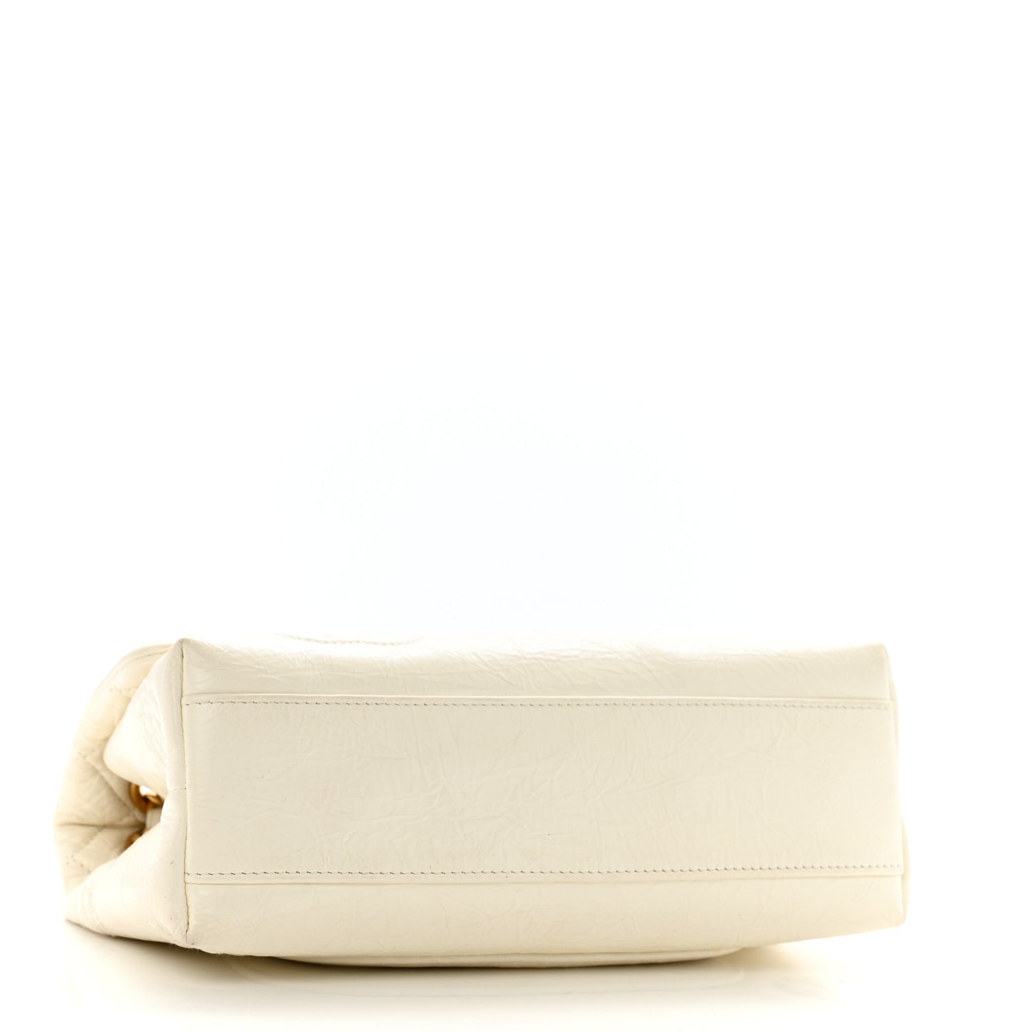 Crumbled Calfskin Embossed Flap White
