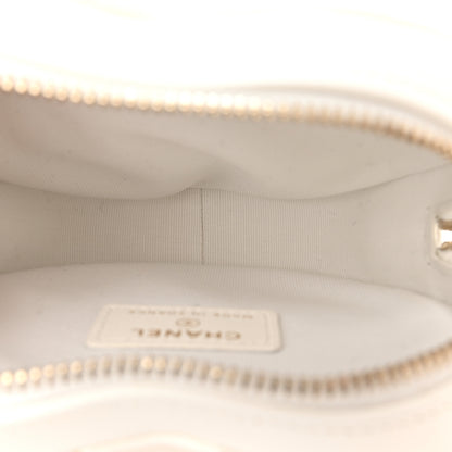Chanel Lambskin Quilted CC In Love Heart Clutch With Chain White 5 of 11