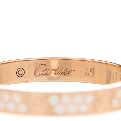 Cartier 18K Pink Gold Diamond 2.6mm LOVE Paved Band Ring 49 4.75 3 of 5