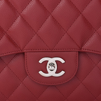 Chanel Caviar Quilted Jumbo Single Flap Red 10 of 11