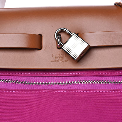 Hermes Vache Hunter Toile Herbag Zip 31 PM Magnolia Fauve 7 of 11
