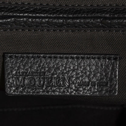 Alexander McQueen Pebbled Calfskin Skull Padlock Zip Around Tote Black 6 of 8