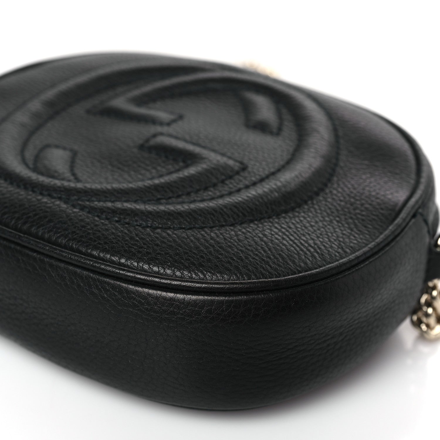Gucci Pebbled Calfskin Mini Soho Chain Bag Black 9 of 9