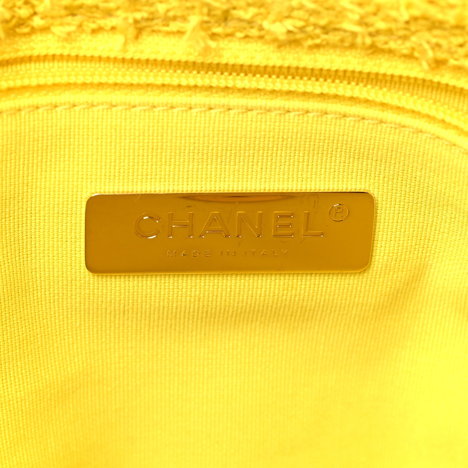 Chanel Tweed Quilted Medium Chanel 19 Flap Yellow 6 of 9