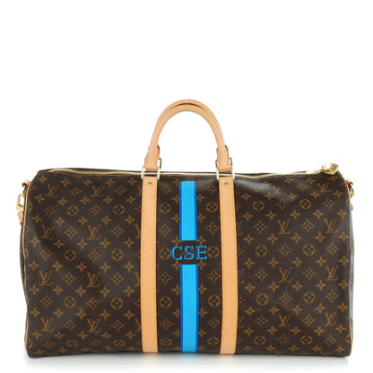 Louis Vuitton Monogram My LV Heritage Keepall Bandouliere 55 Blue Clair Blue De France 1 of 7