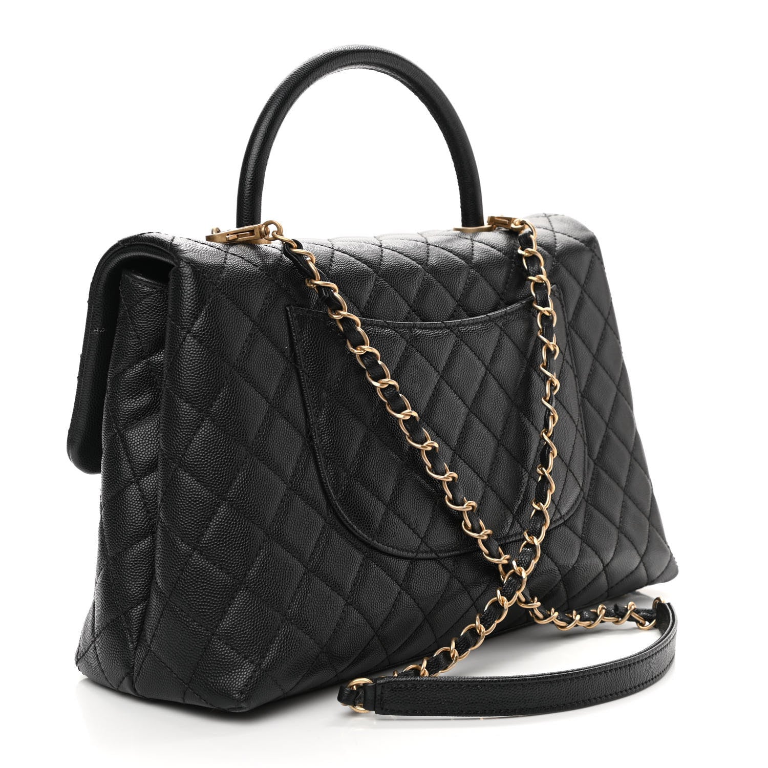 Chanel Caviar Quilted Medium Coco Handle Flap Black 3 of 10