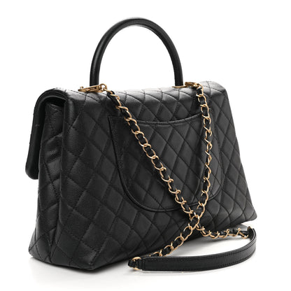 Chanel Caviar Quilted Medium Coco Handle Flap Black 3 of 10