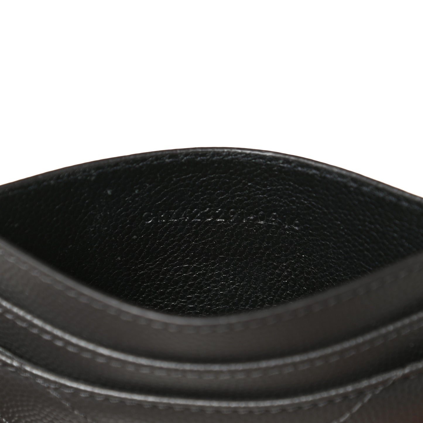 Grain De Poudre Matelasse Chevron Monogram Credit Card Case Black