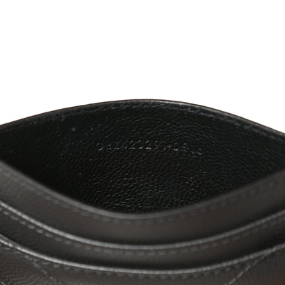 Saint Laurent Grain De Poudre Matelasse Chevron Monogram Credit Card Case Black 7 of 8