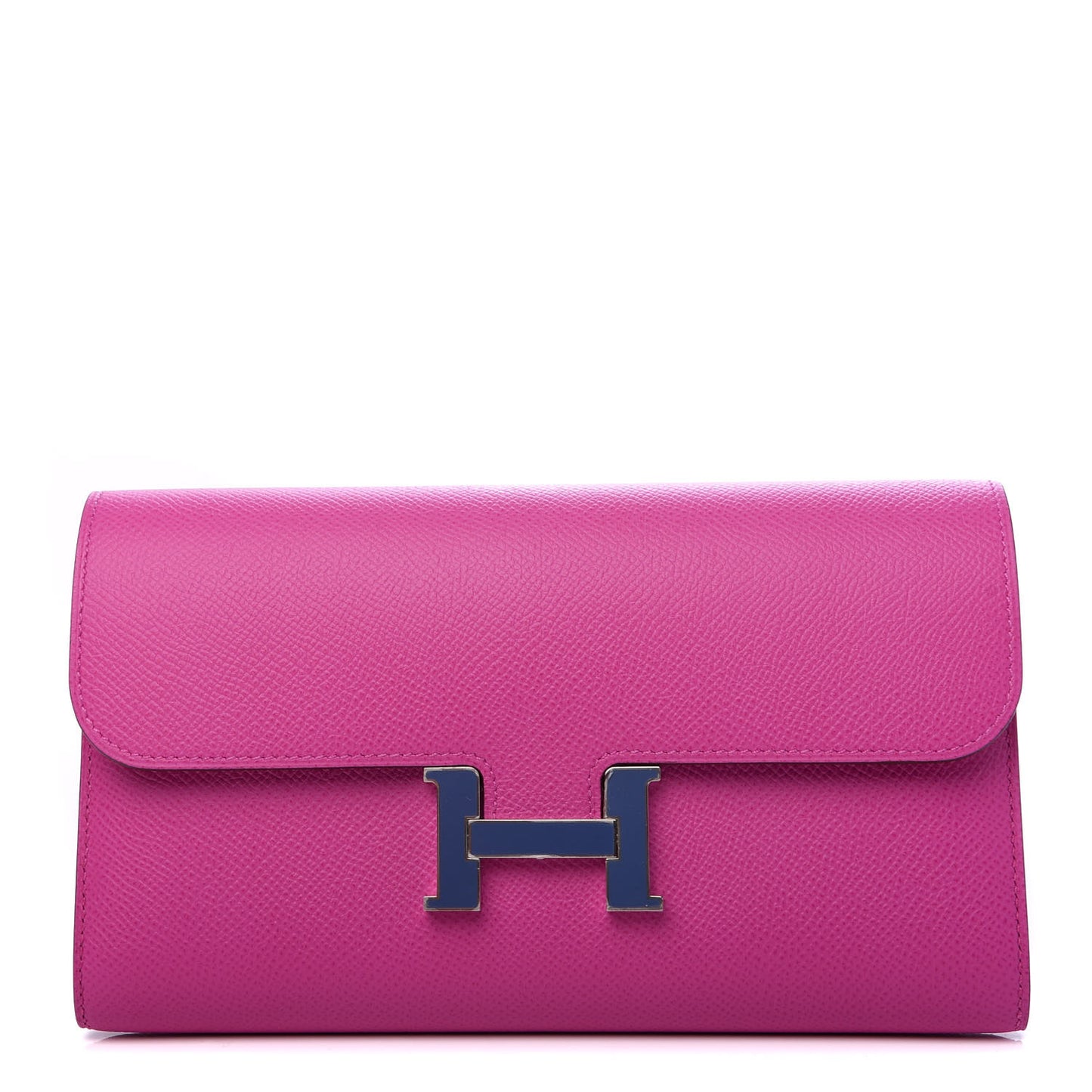 Epsom Enamel Constance Long Wallet Magnolia Brighton Bleu