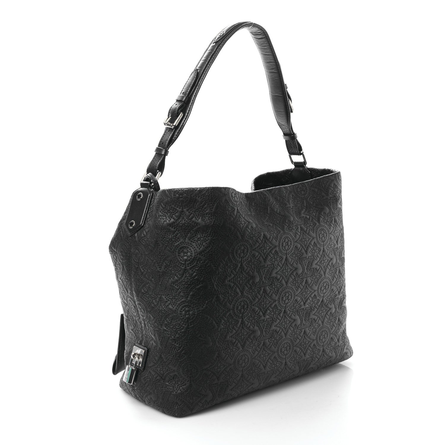 Louis Vuitton Monogram Lambskin Antheia Hobo PM Black 3 of 8
