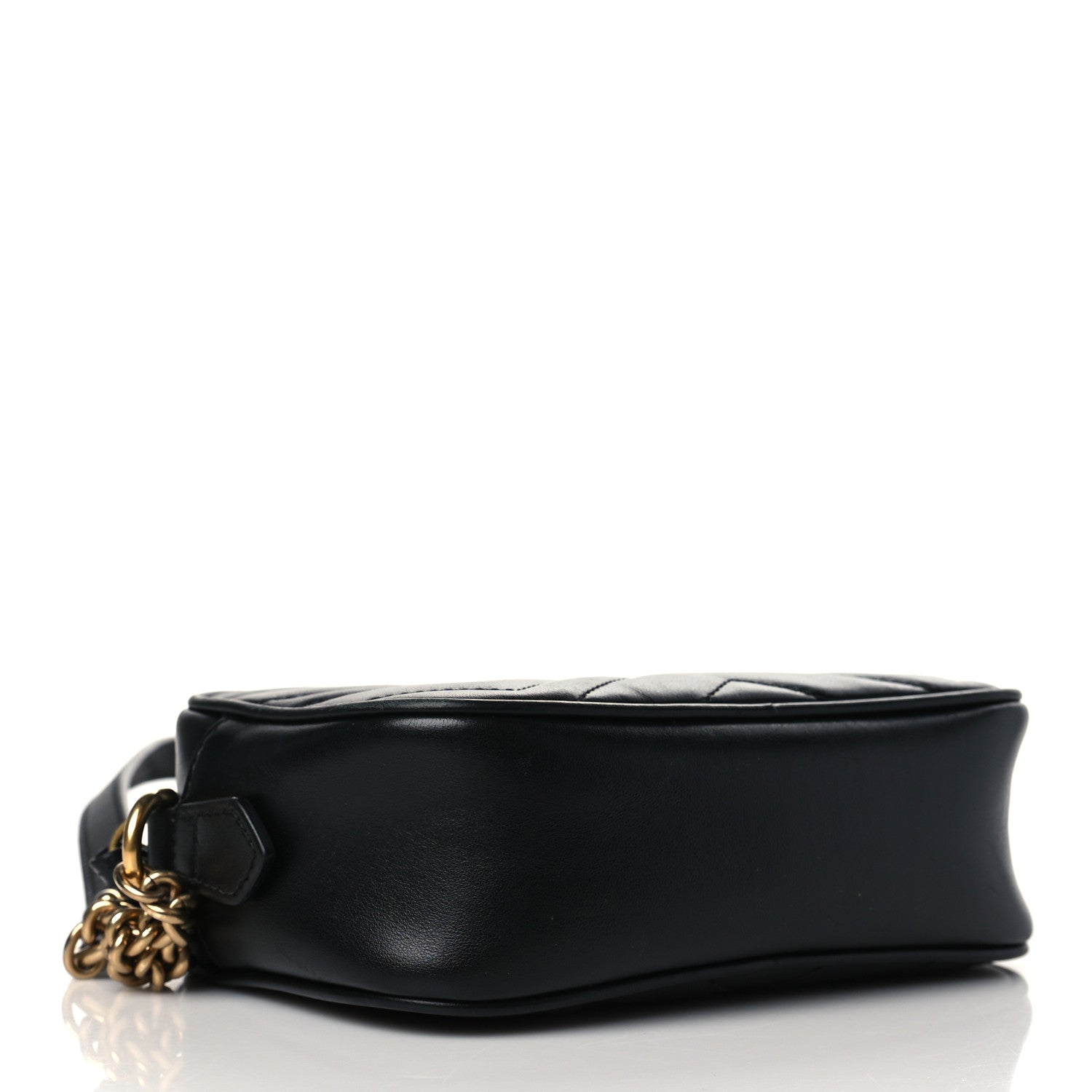 Gucci Calfskin Matelasse Mini GG Marmont Chain Shoulder Bag Black 4 of 11