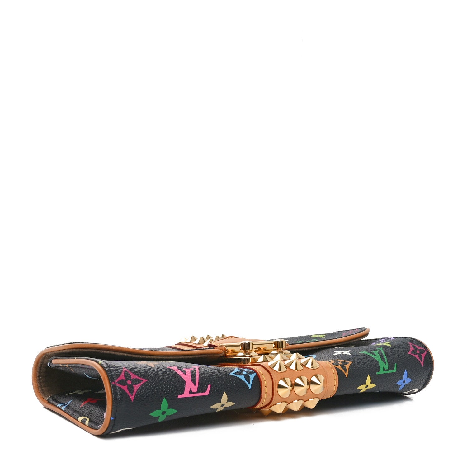 Louis Vuitton Monogram Multicolor Courtney Clutch Black 4 of 9