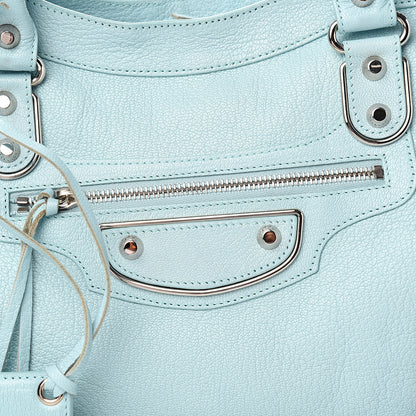 Balenciaga Chevre Silver Metallic Edge Hardware City Bleu Maldives 10 of 10