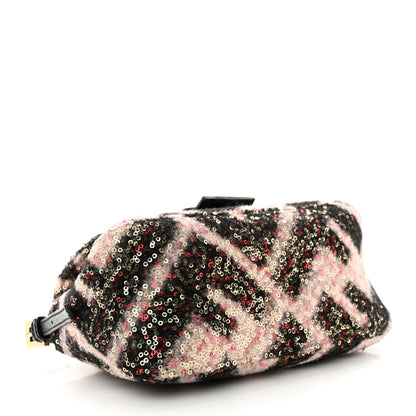 Fendi Wool Sequin Macro FF Diagonal Mini Mama Baguette 4 of 10