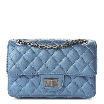 Chanel Metallic Sheepskin Quilted 2.55 Reissue Mini Flap Blue 2 of 10