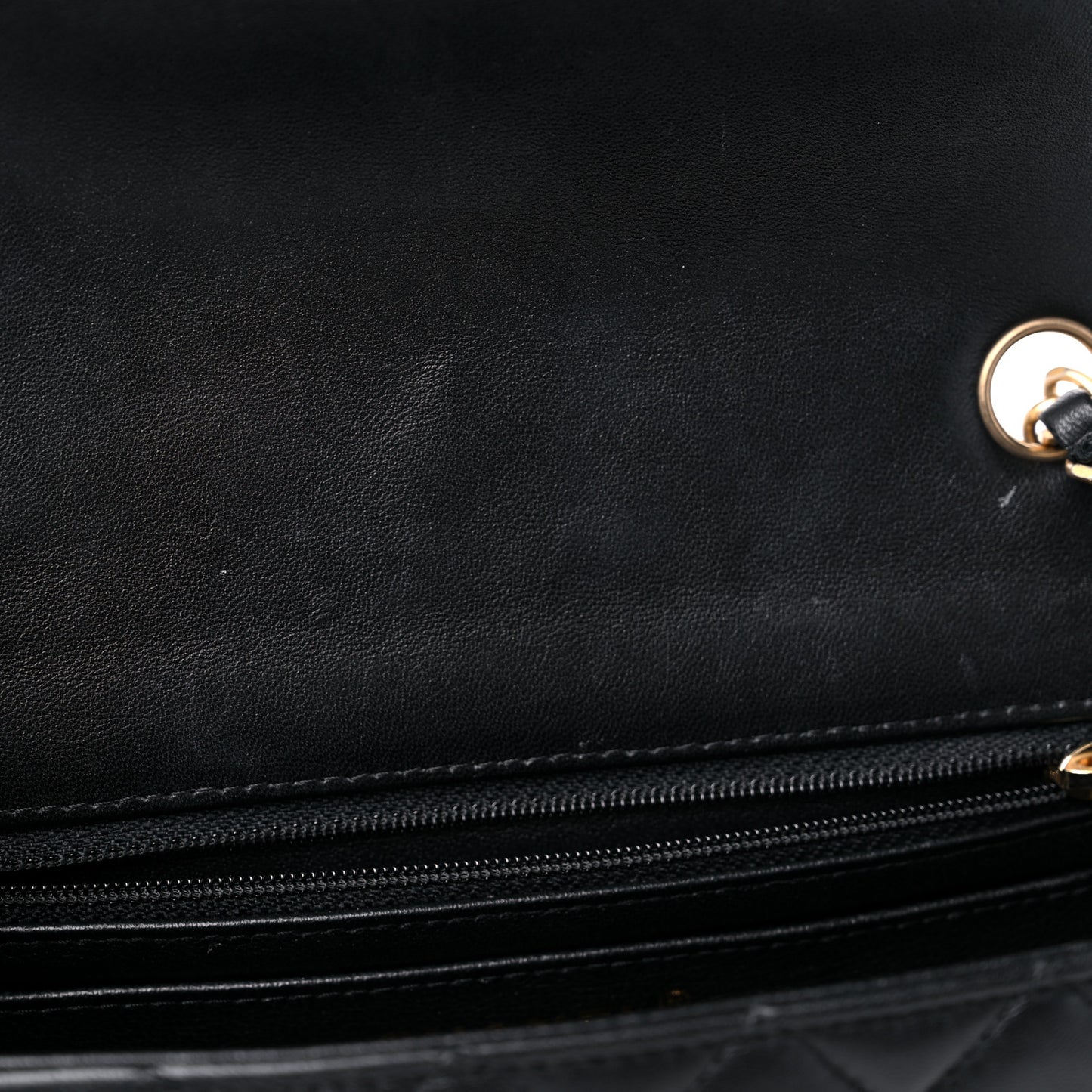 Lambskin Quilted Mini Rectangular Flap Black