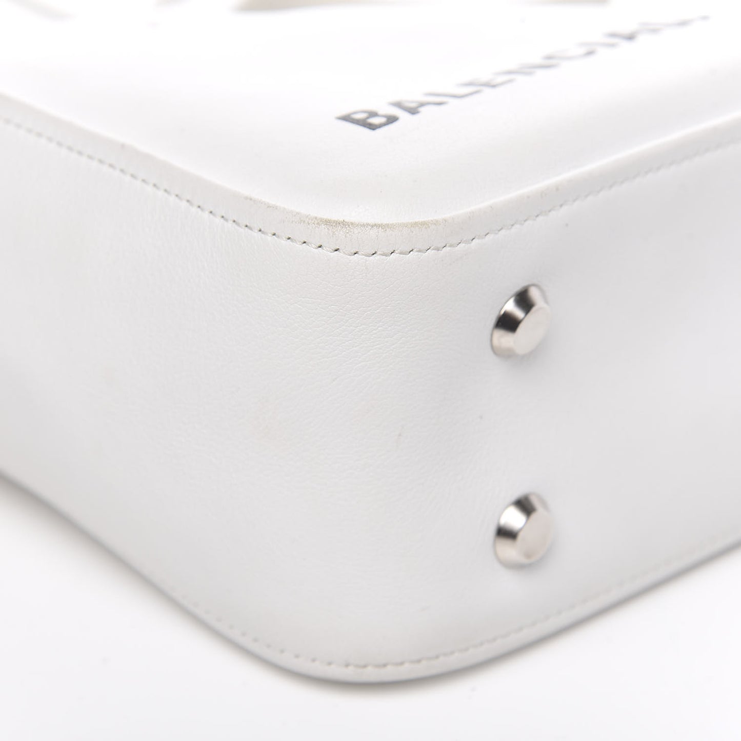Calfskin S Triangle Duffle White