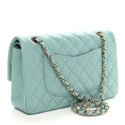 Chanel Caviar Quilted Medium Double Flap Light Blue 3 of 11