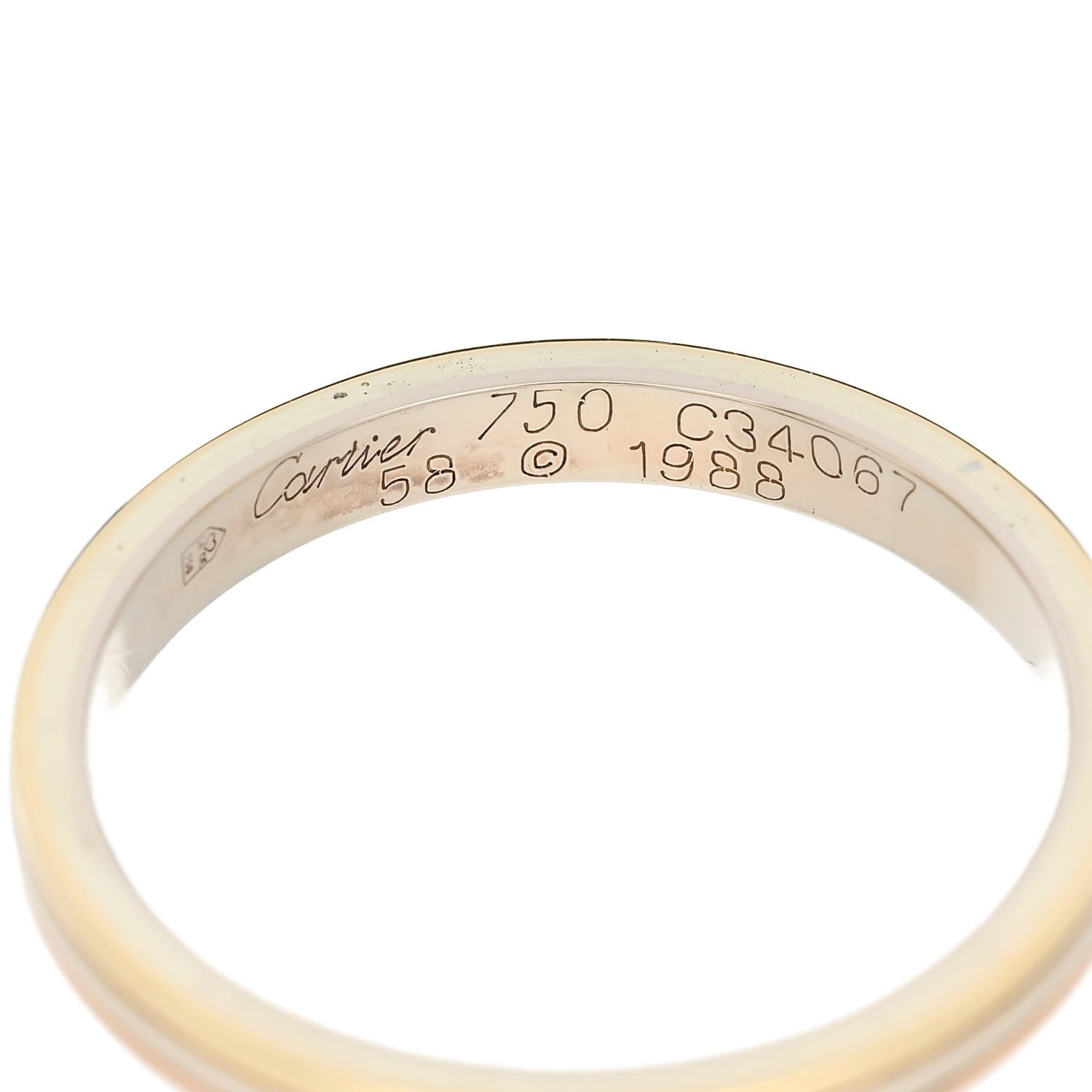 Cartier 18K Pink Yellow White Gold 2.5mm Vendome Louis Cartier Wedding Band Ring 58 8.5 4 of 4