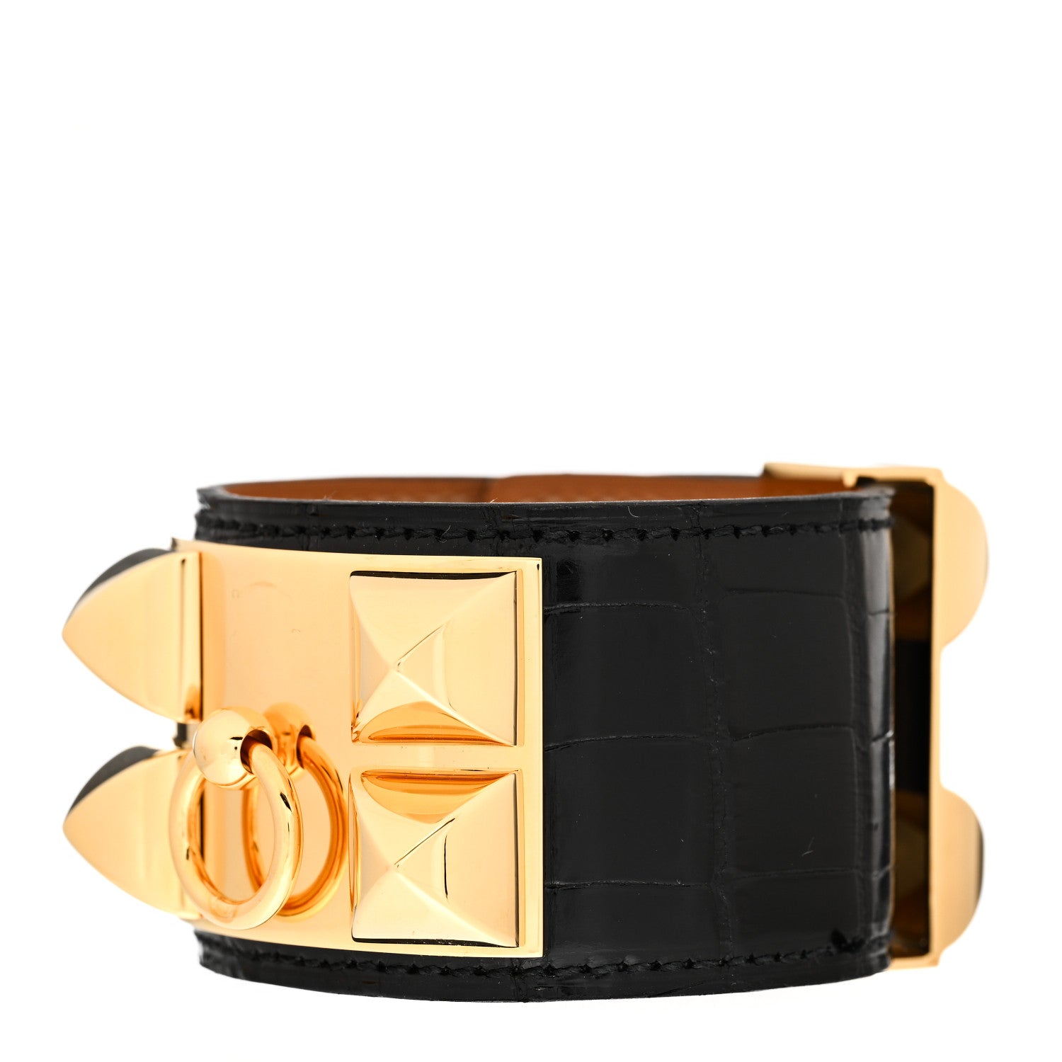 Hermes Shiny Alligator Collier De Chien CDC Bracelet S Amethyst 1 of 6